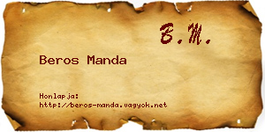 Beros Manda névjegykártya